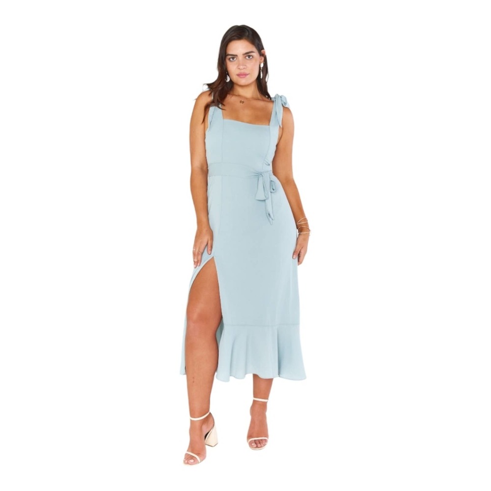 Show me your mumu Claire midi dress silver sage crisp size large